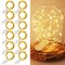 12 Pack Fairy Lights Battery Operated (Included), 6.5ft 20 LED Mini String Lights, Waterproof Silver Wire Firefly Starry Lights for DIY Wedding Christmas Party Mason Jars Decor, Warm White